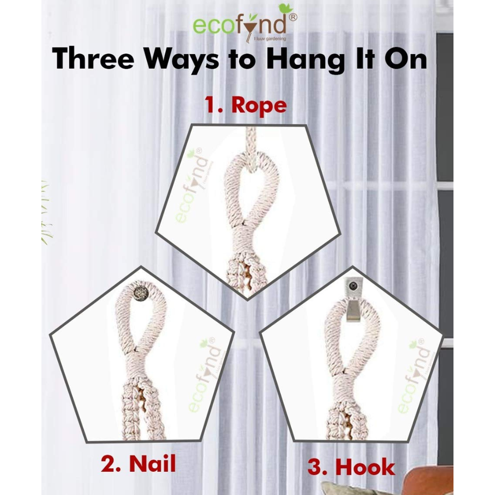 ecofynd Macrame Cotton Plant Hanger