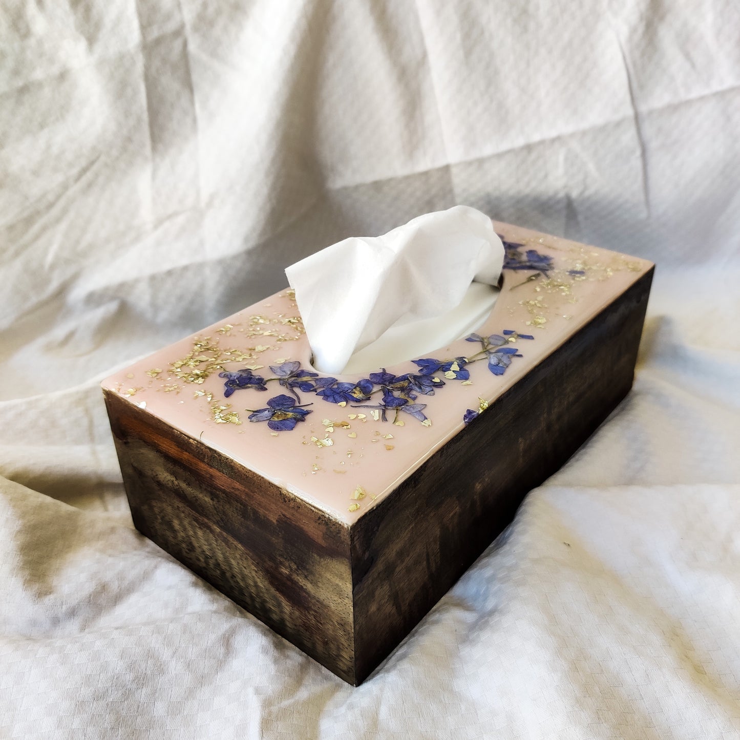 Tissue Box - Flora Wood