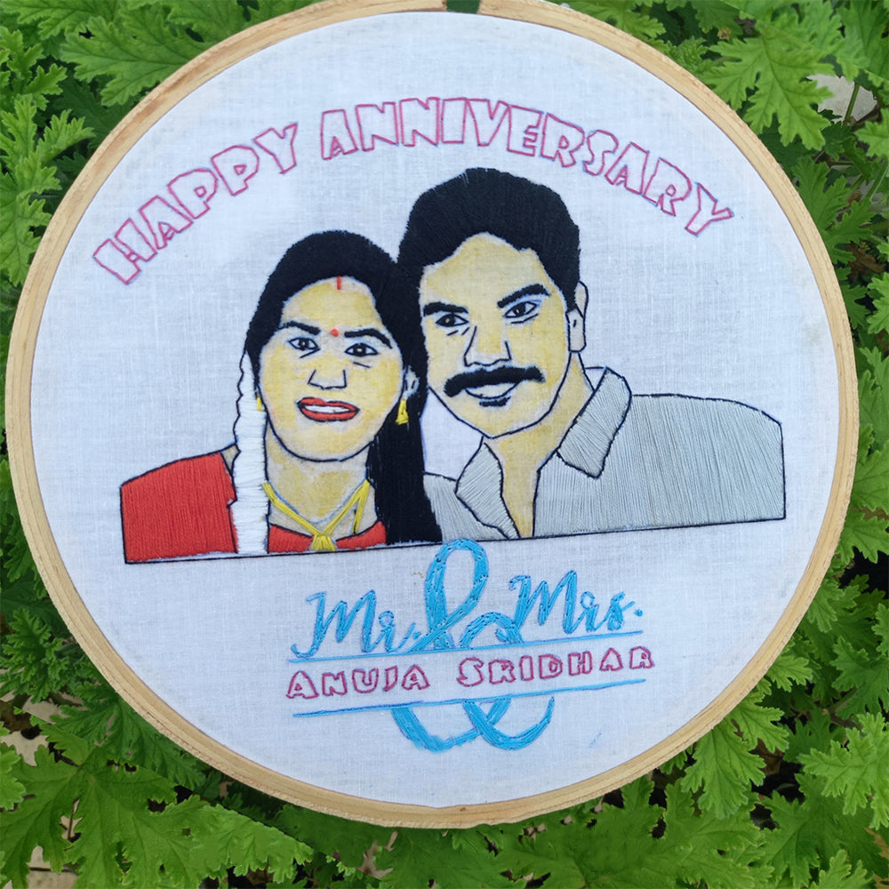 Hand-Embroidered Hoop Art