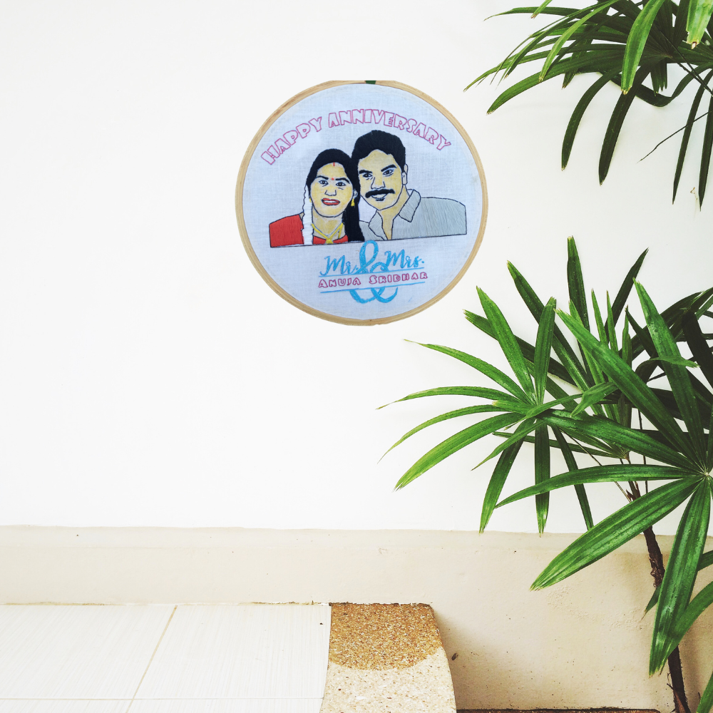 Hand-Embroidered Hoop Art
