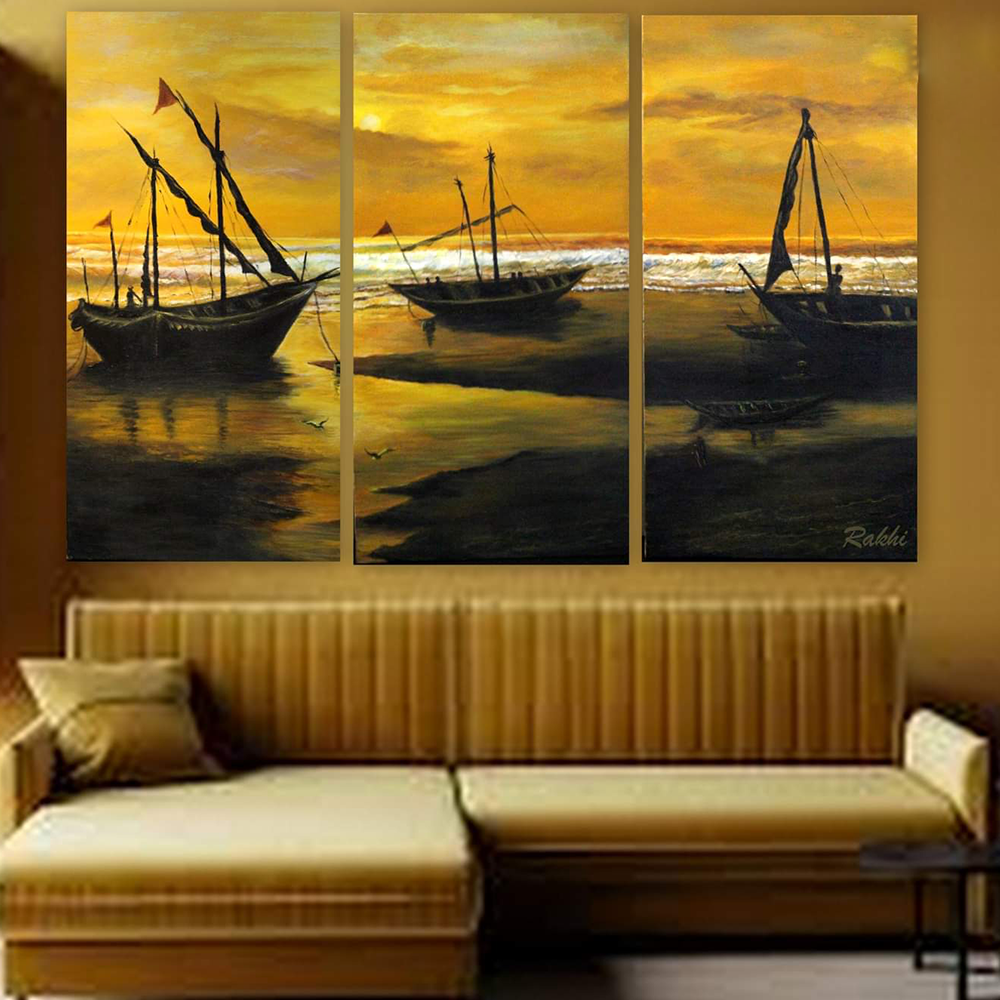 Hymn of the Sea 3-Piece Oil Painting