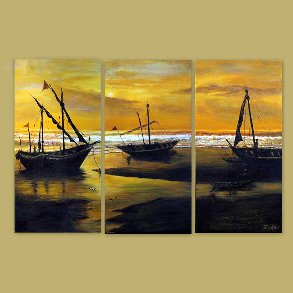 Hymn of the Sea 3-Piece Oil Painting