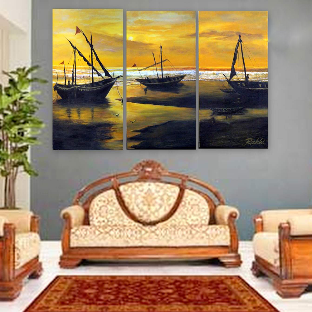 Hymn of the Sea 3-Piece Oil Painting
