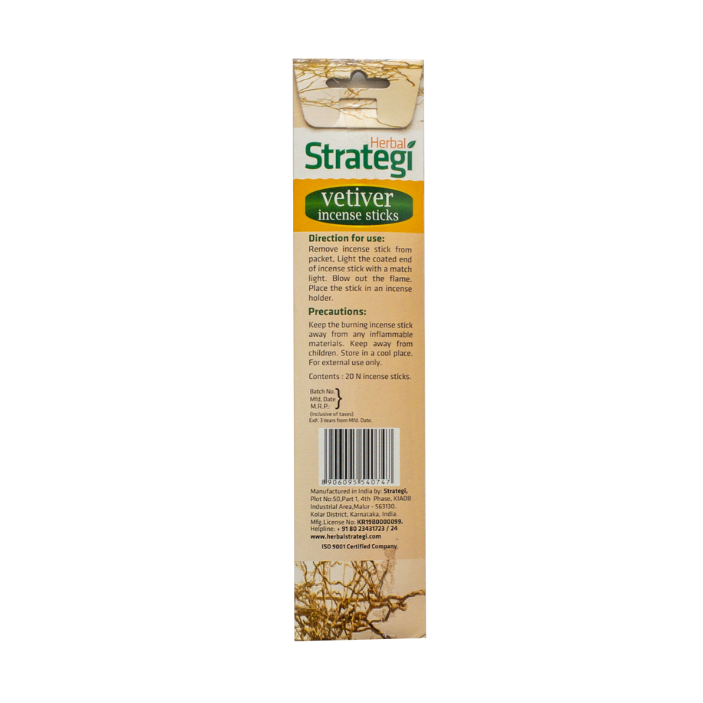 Herbal Strategi Aromatic Incense Sticks - Vetiver (20 Sticks)