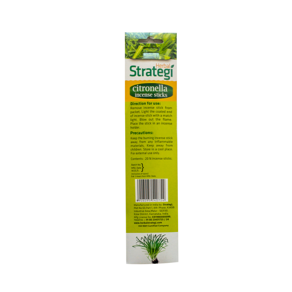 Herbal Strategi Aromatic Incense Sticks - Citronella (20 Sticks)