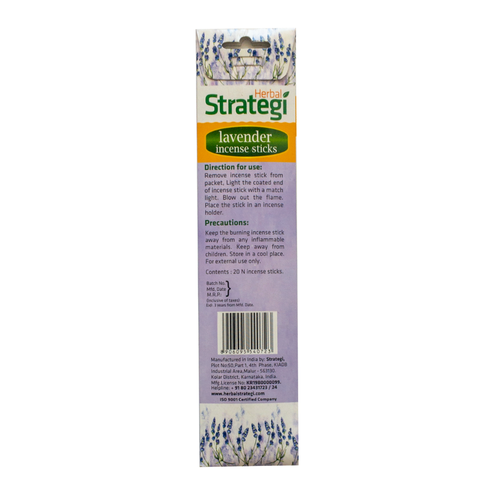 Herbal Strategi Aromatic Incense Sticks - Lavender (20 Sticks)