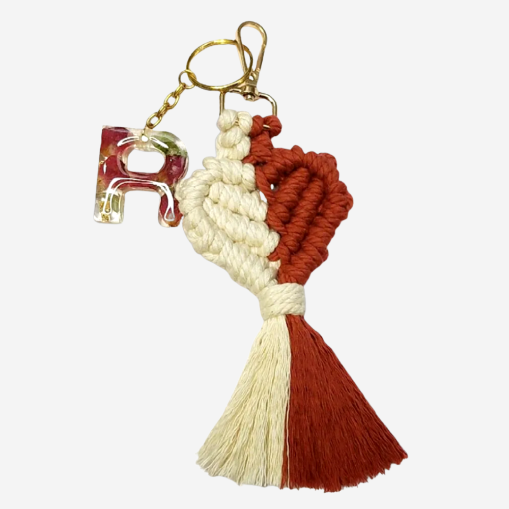 Heart Hanging Macrame Keychain