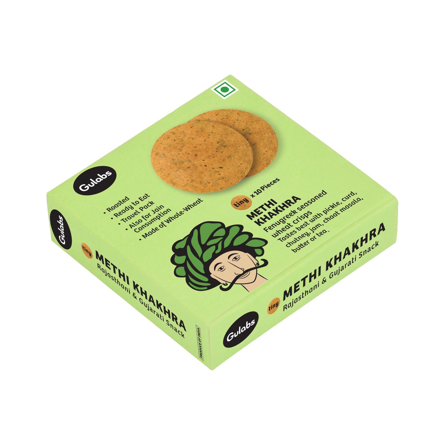 Gulabs Tiny Methi Khakhra (Pack of 10)