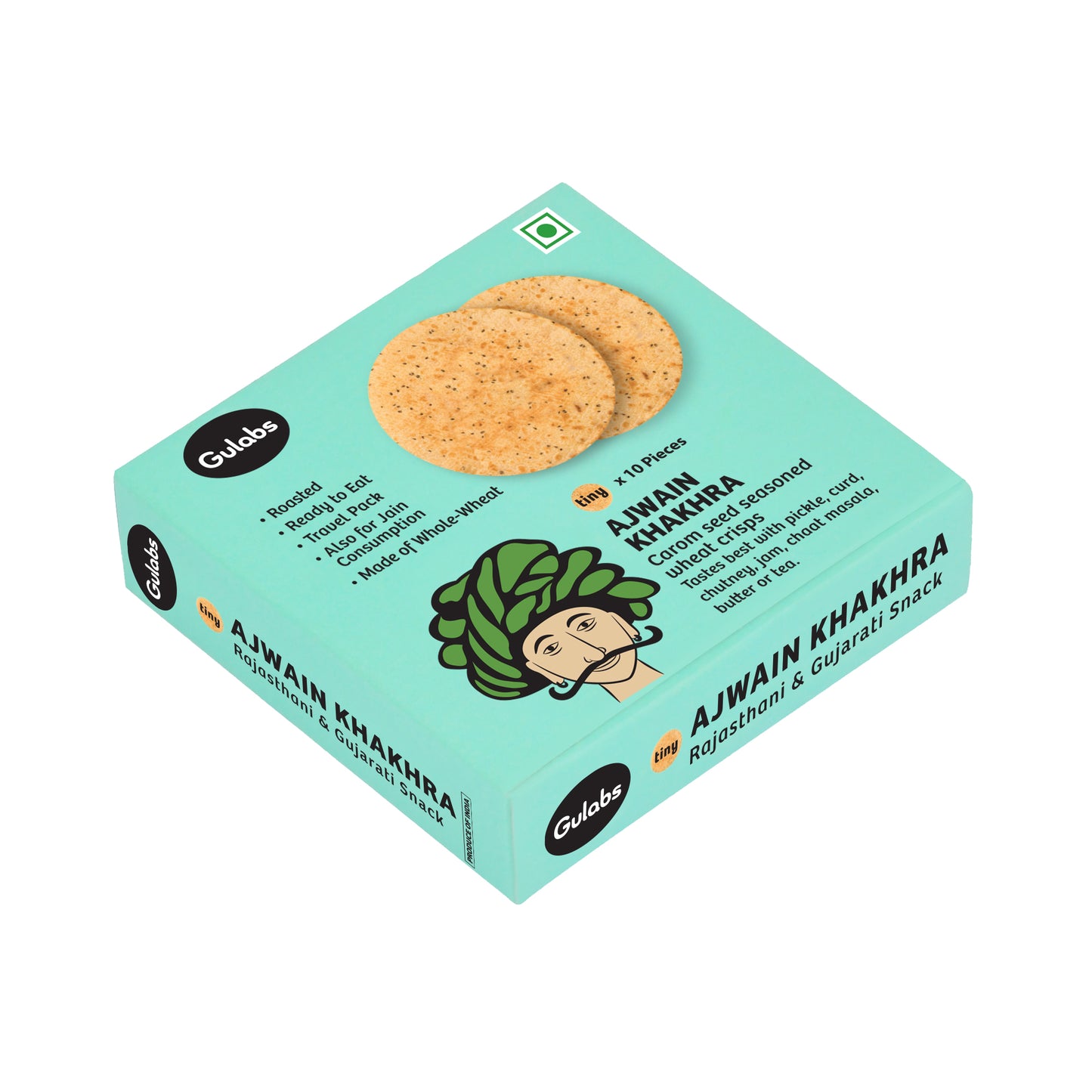 Gulabs Tiny Ajwain Khakhra (Pack of 10)