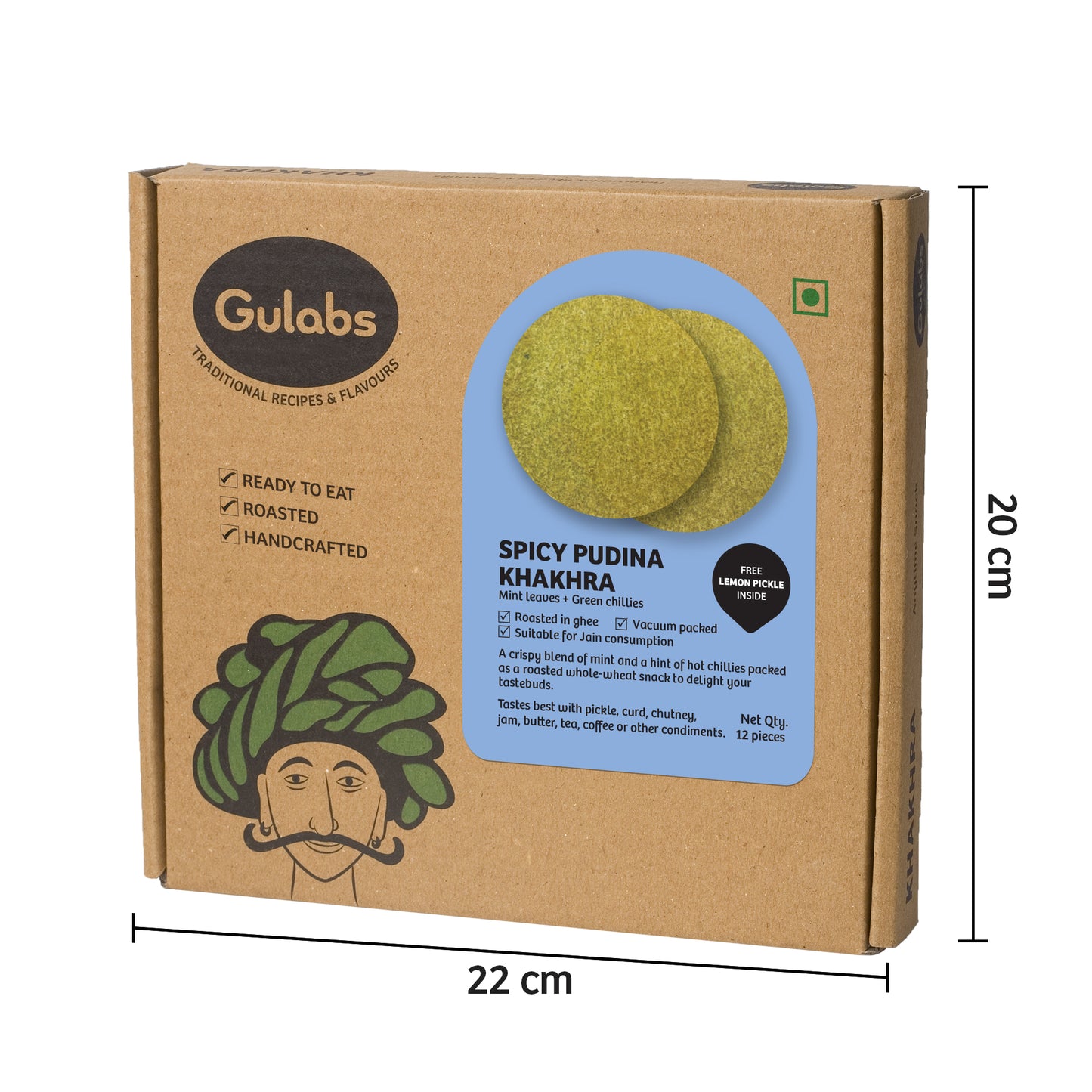 Gulabs Spicy Pudina Khakhra (250g)