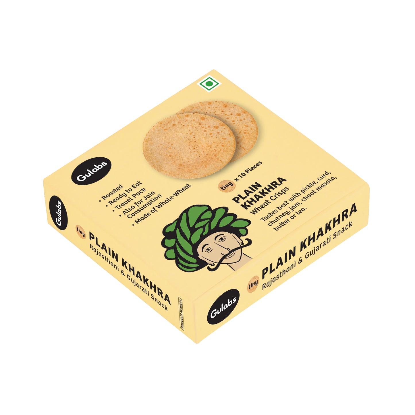 Gulabs Tiny Plain Khakhra (Pack of 10)