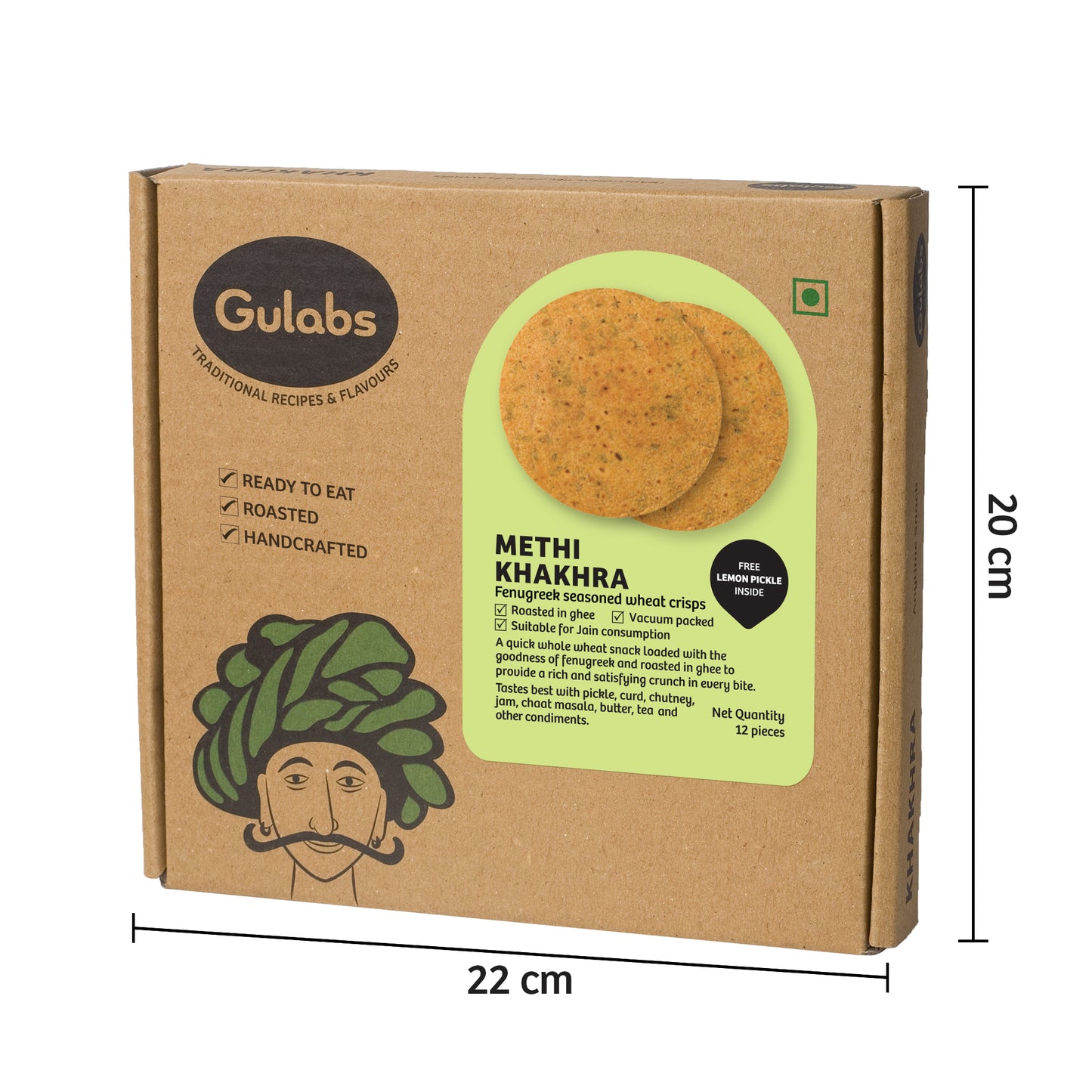 Gulabs Methi Khakhra (250g)