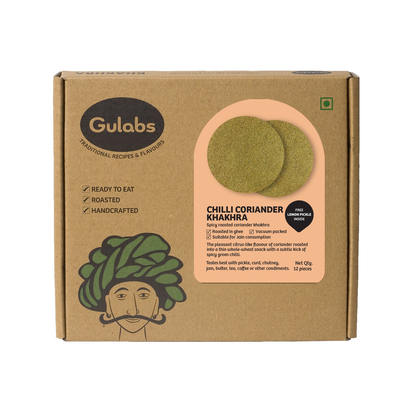 Gulabs Chilli Coriander Khakhra (250g)