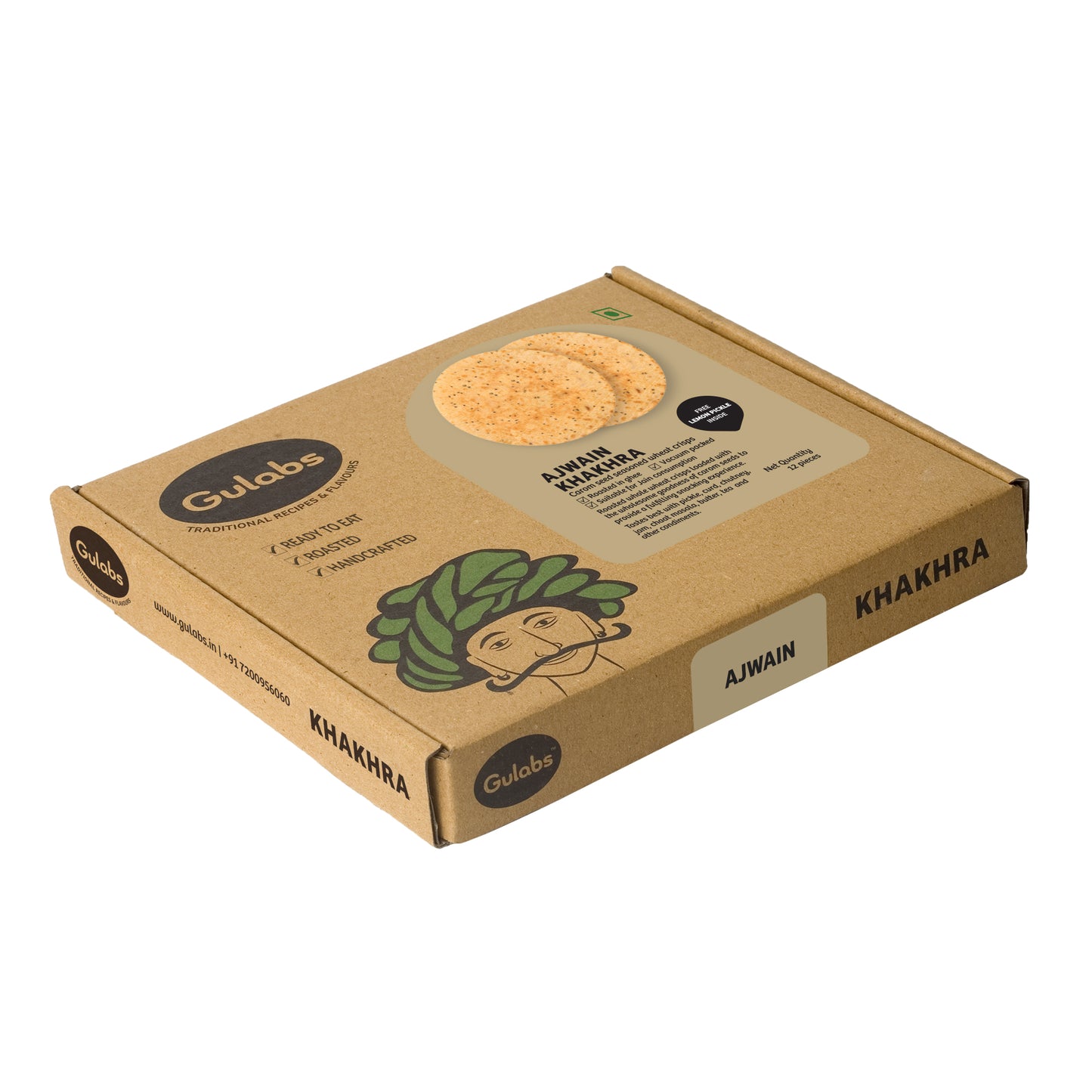 Gulabs Ajwain Khakhra (250g)