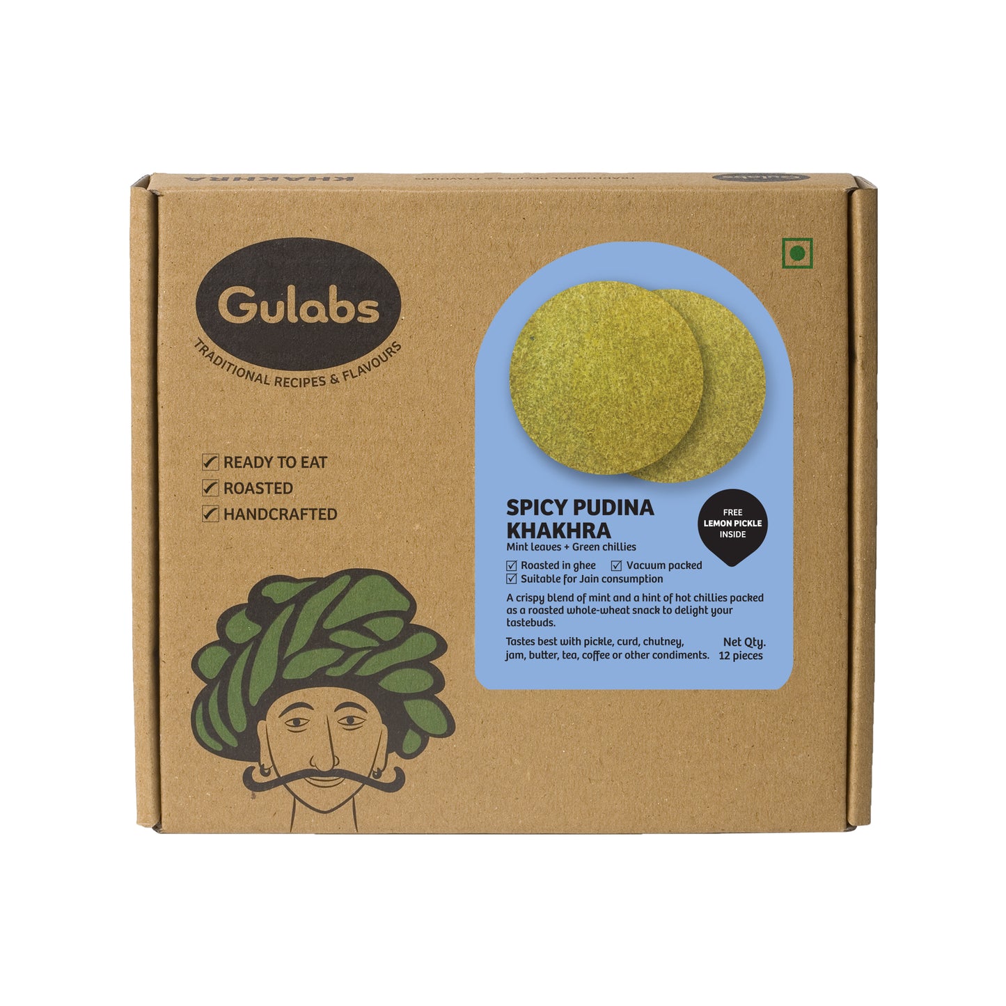 Gulabs Spicy Pudina Khakhra (250g)