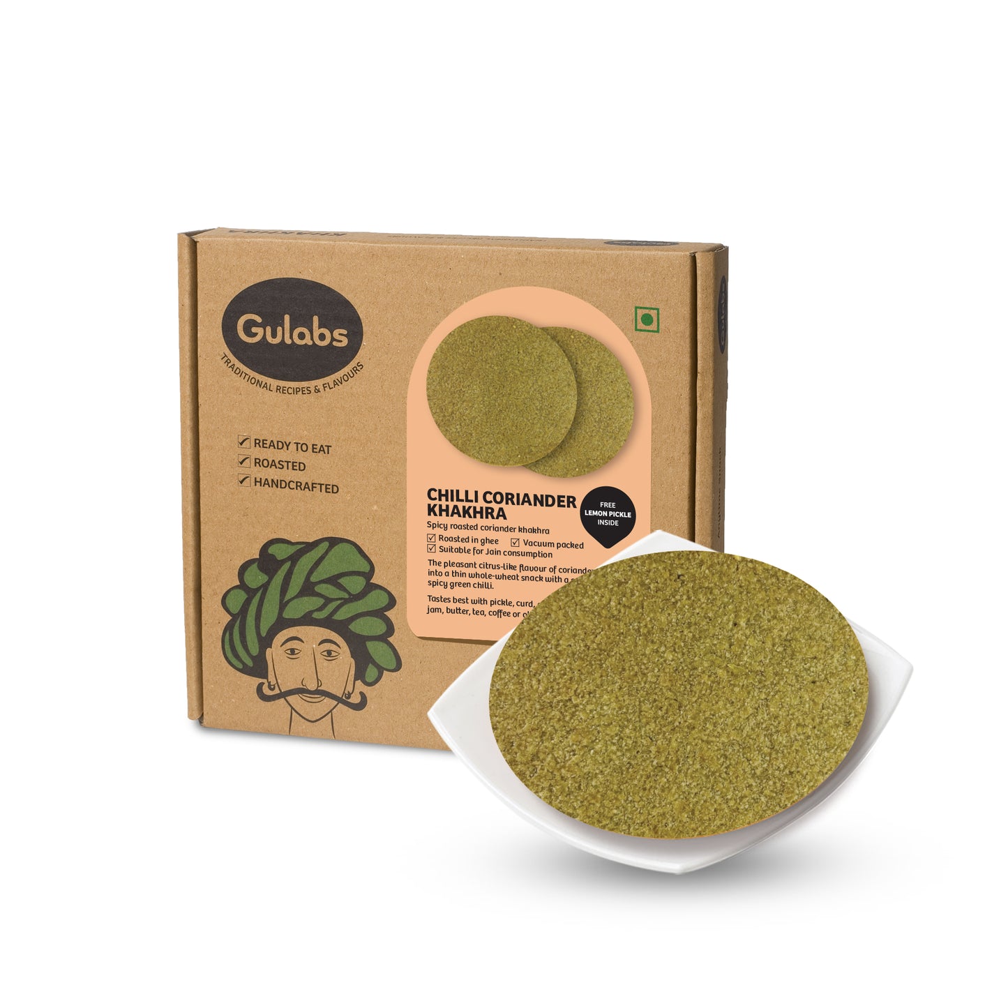 Gulabs Chilli Coriander Khakhra (250g)