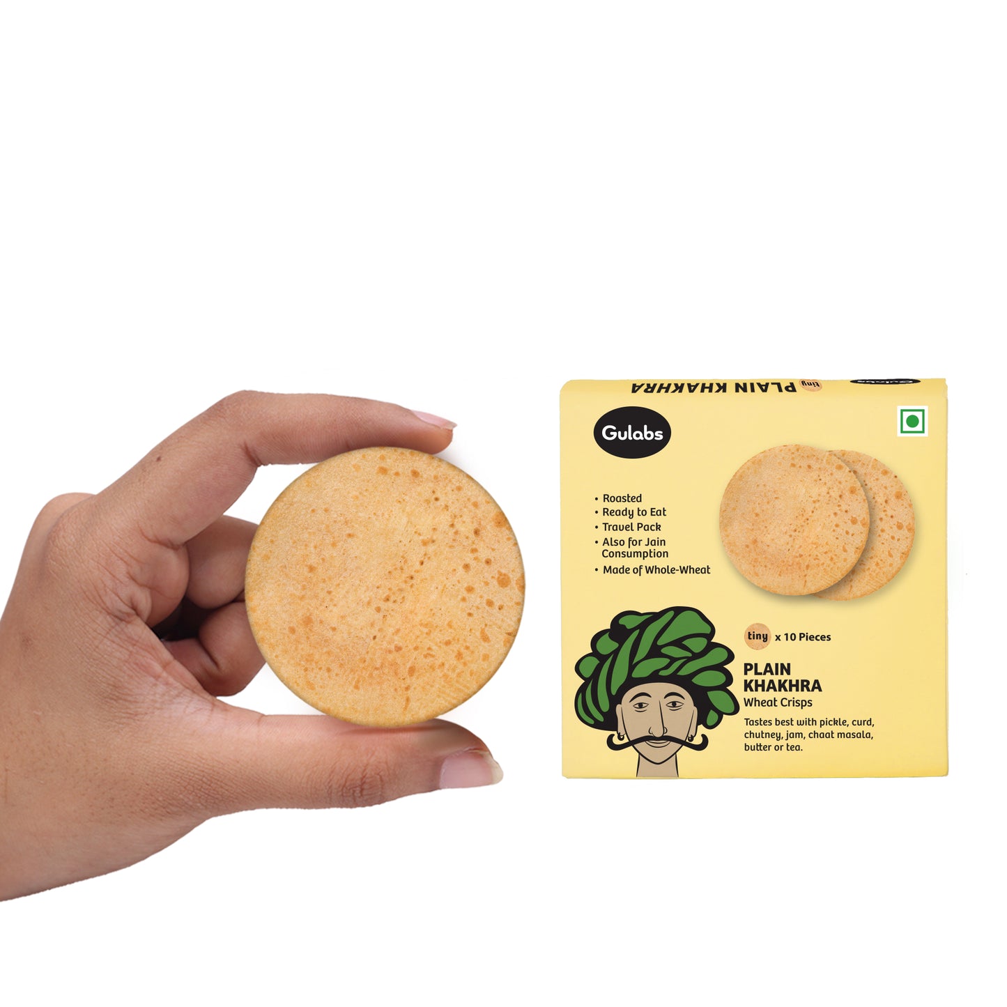 Gulabs Tiny Plain Khakhra (Pack of 10)