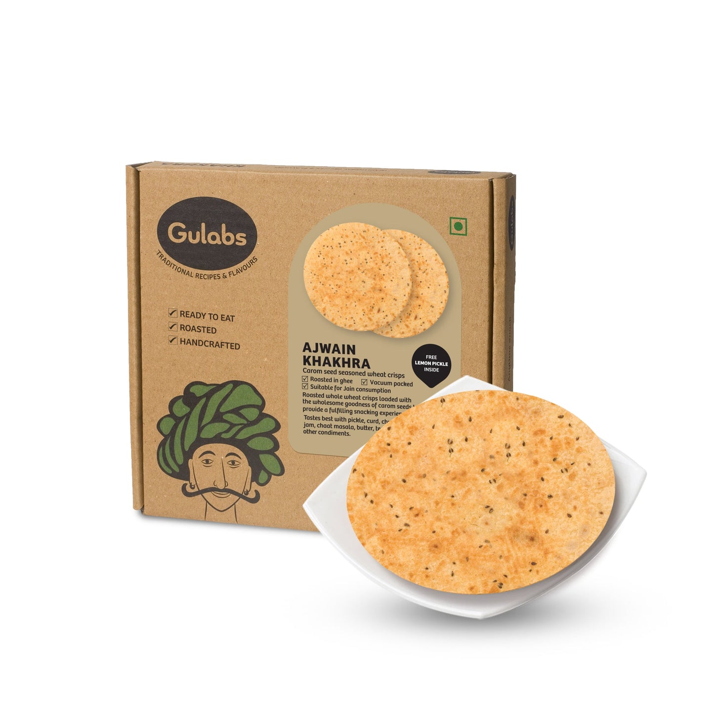Gulabs Ajwain Khakhra (250g)