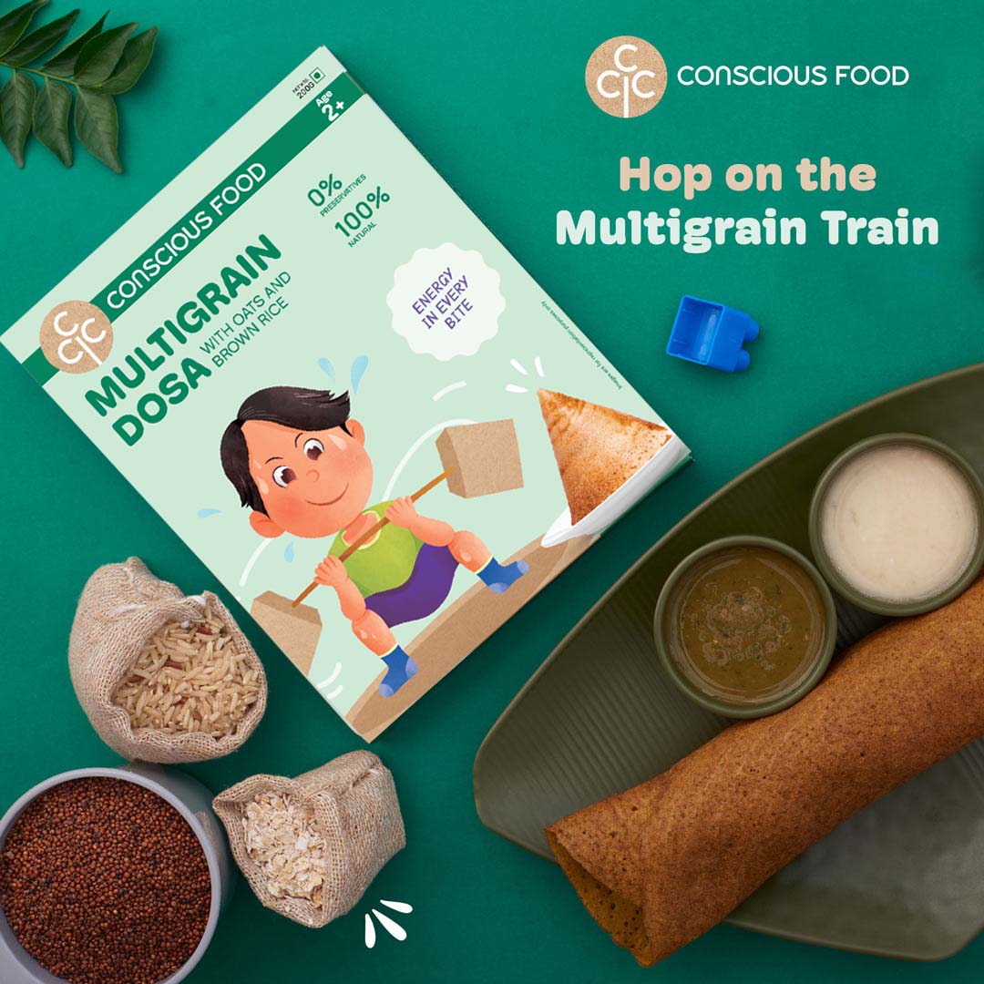 Conscious Food For Kids Multigrain Dosa Mix with Oats and Brown Rice (200g)