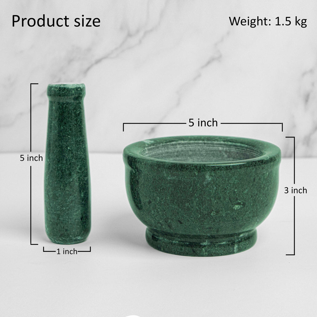 Green Marble Mortar and Pestle