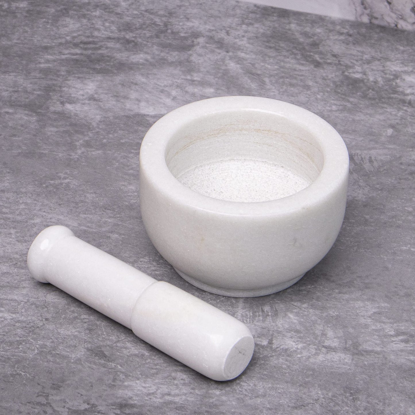 White Marble Mortar and Pestle