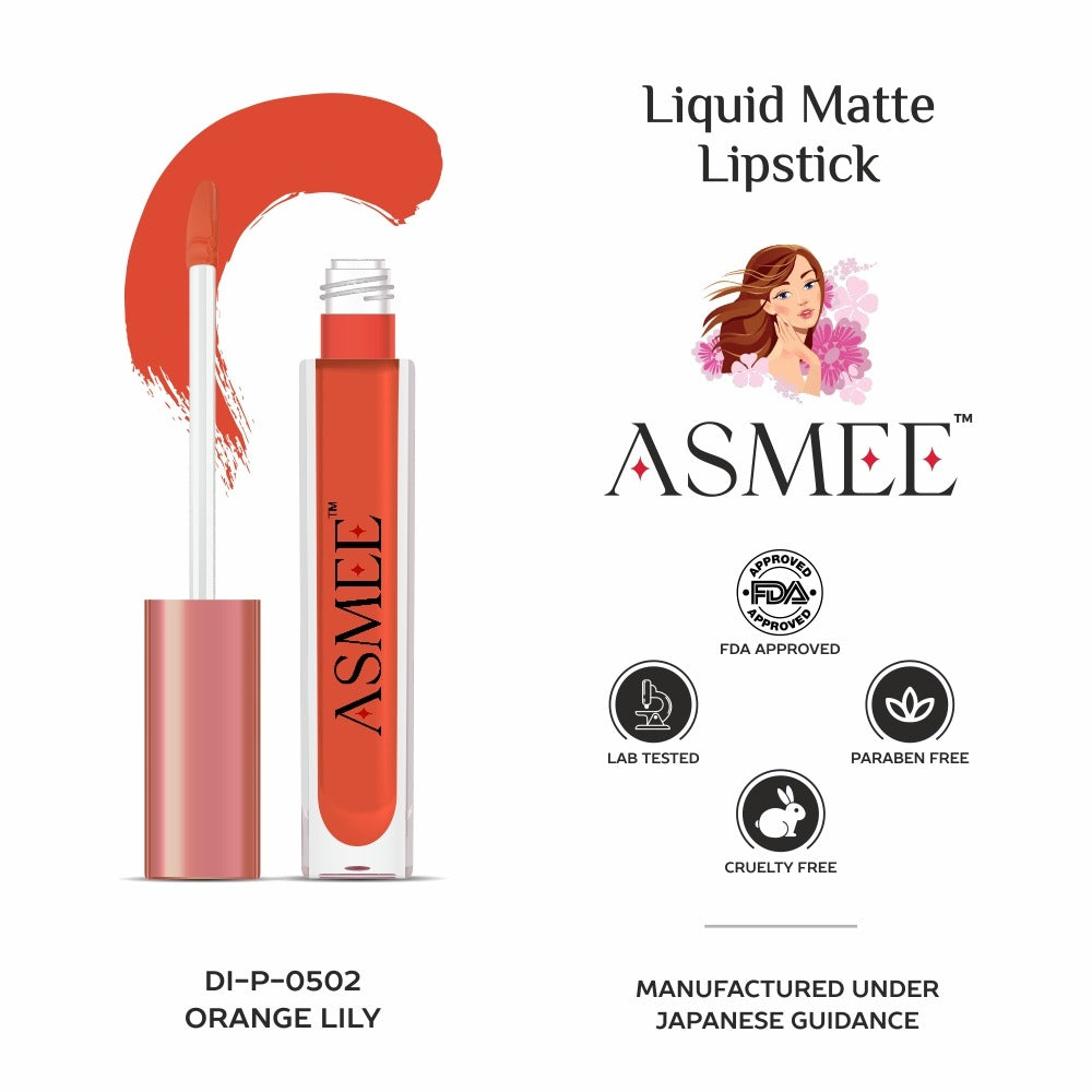 
                  
                    Orange Lily-Asmee Liquid Lipstick (4ml)
                  
                