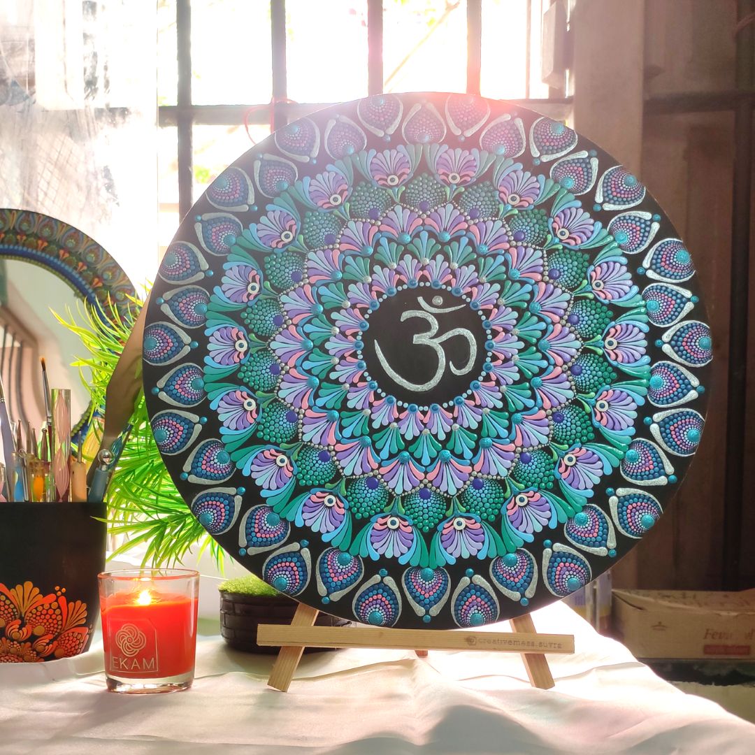 Om Dot Mandala Wall Hanging