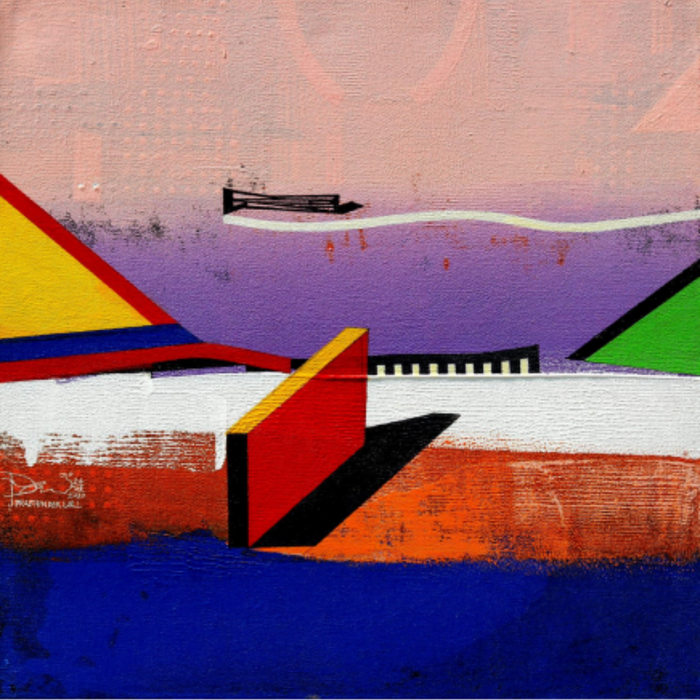 Urban Scape Serenity Acrylic on Canvas Painting