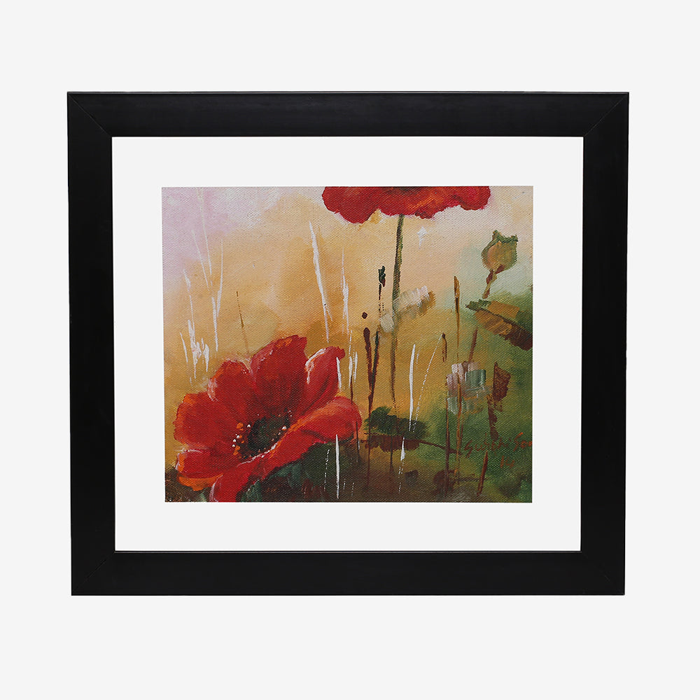 Happy Red Florals Painting