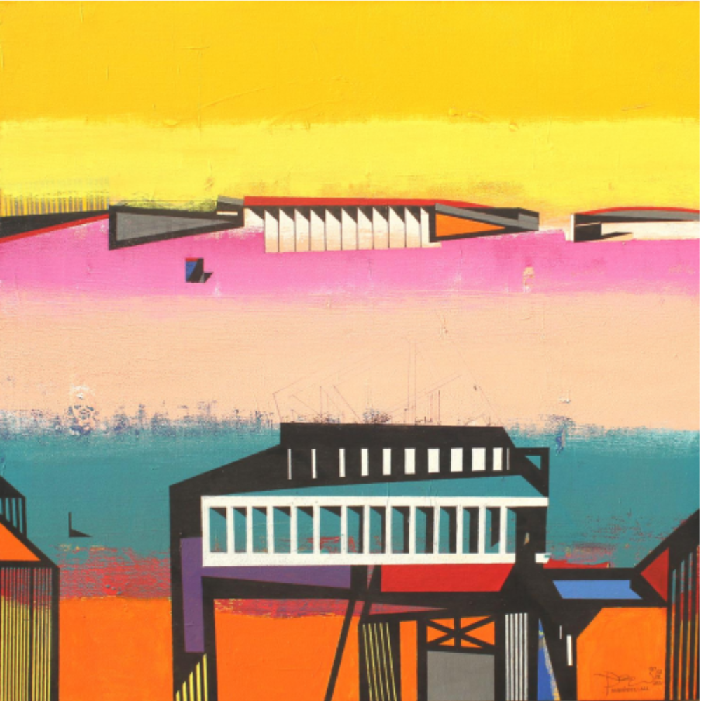 Urban Scape Serenity Acrylic on Canvas Painting