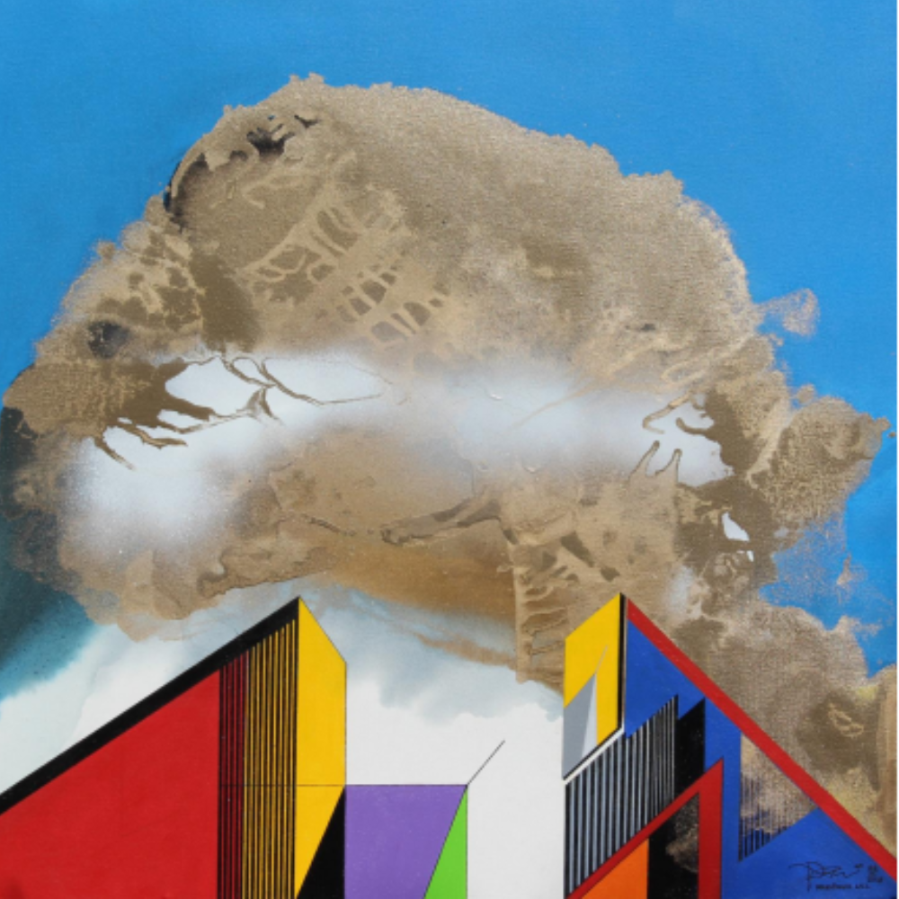 Golden Cloud Acrylic on Canvas Painting
