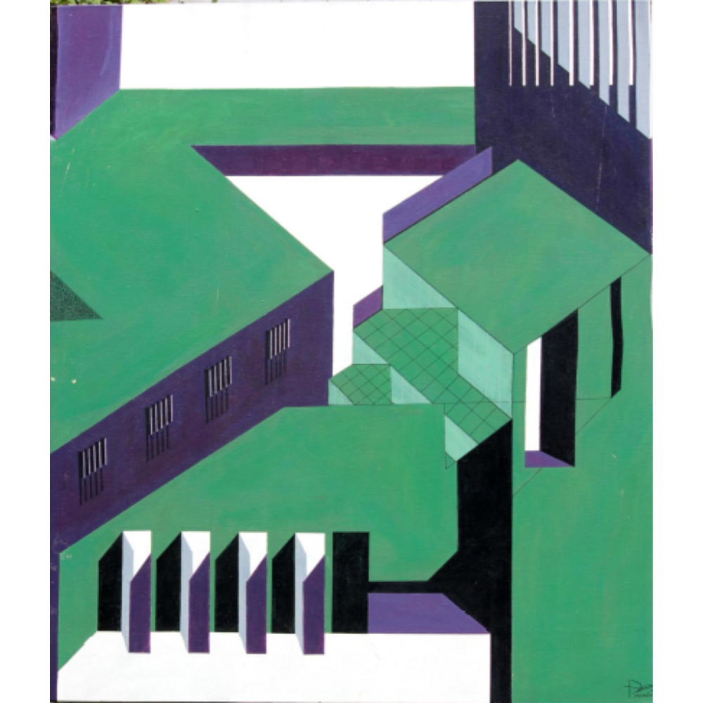 Urban Scape Acrylic on Canvas Painting