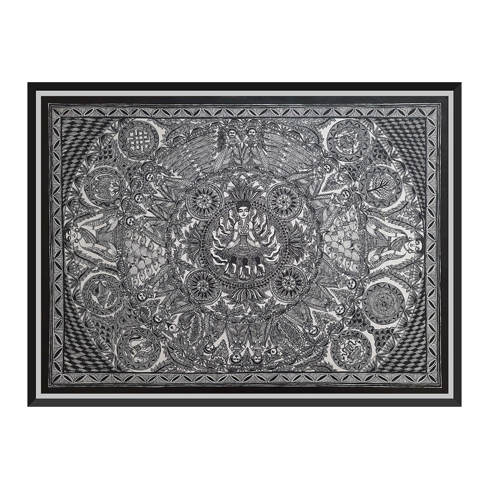 Hand-painted Buddha Katha Madhubani Painting