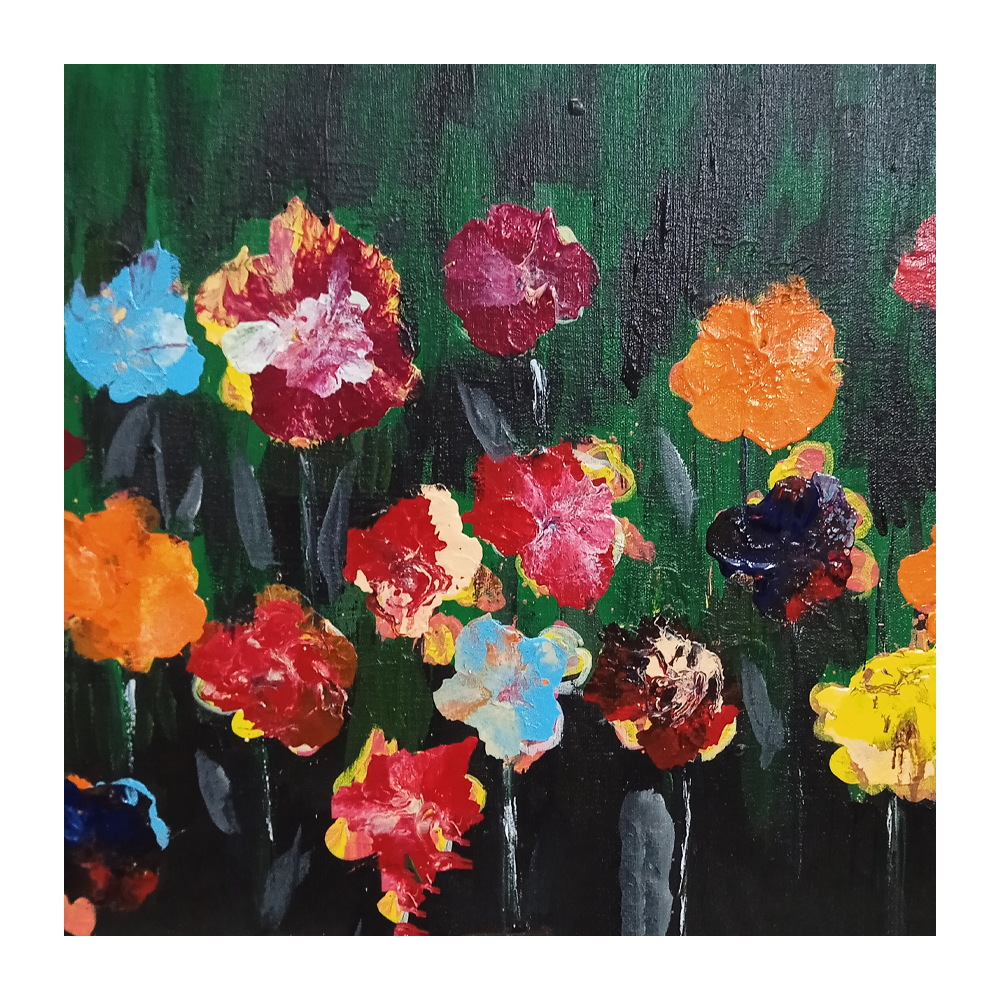 Winter Bloom Acrylic Painting