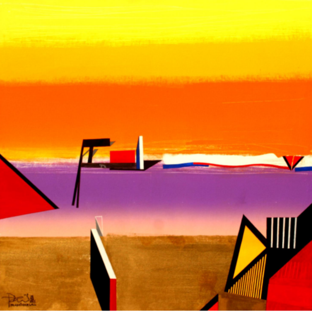 Urban Scape Serenity Acrylic on Canvas Painting