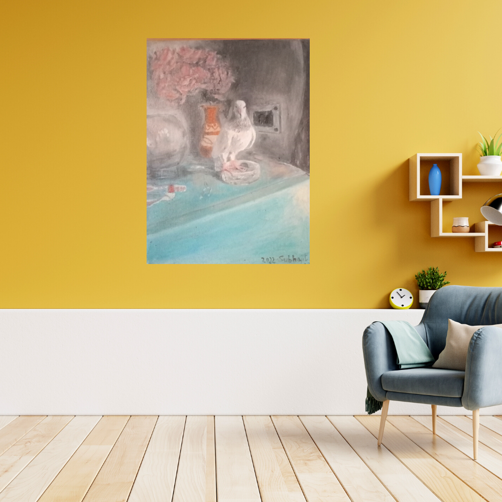 White Pigeon Oil Painting