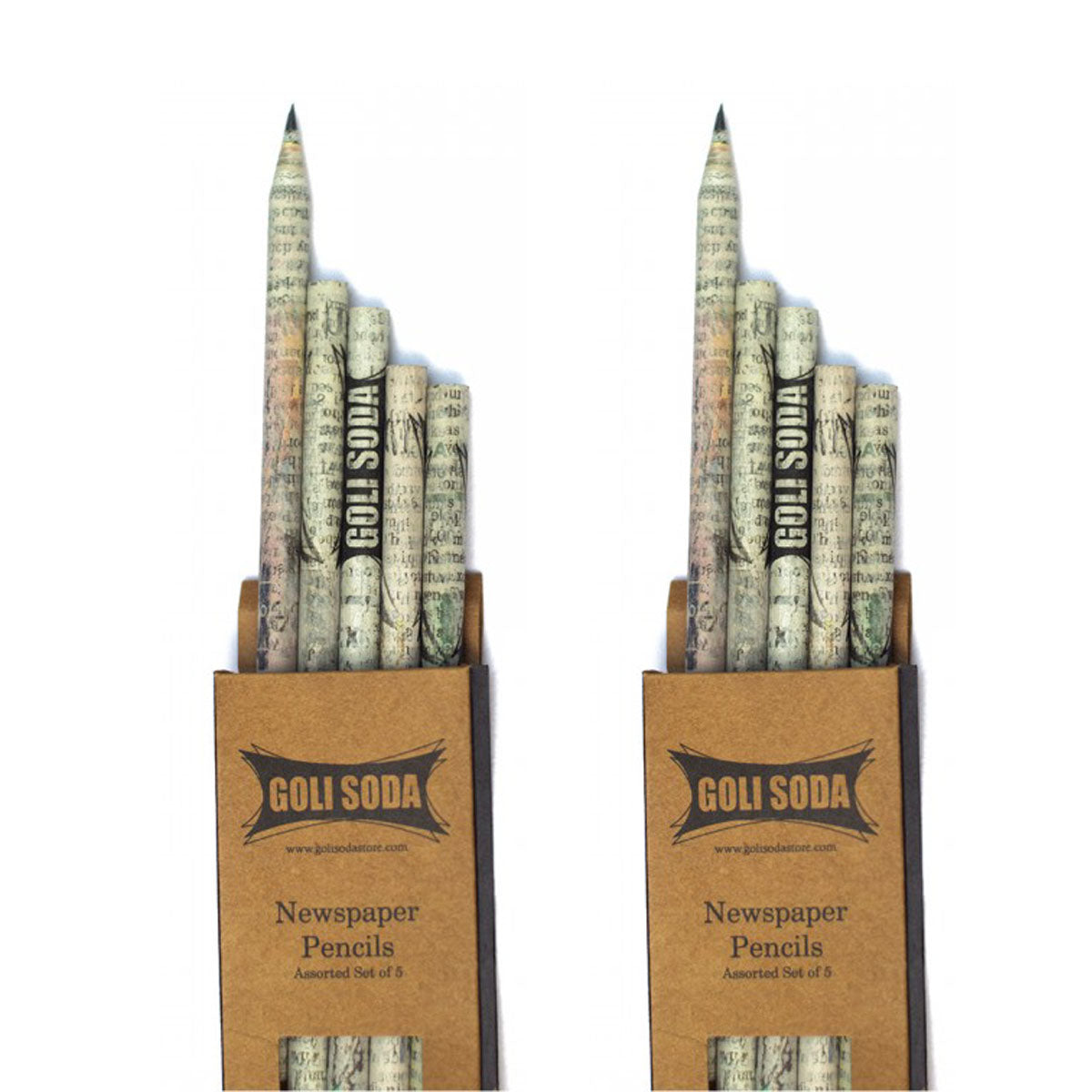 Goli Soda Upcycled Plain Newspaper Pencils (Pack of 20)