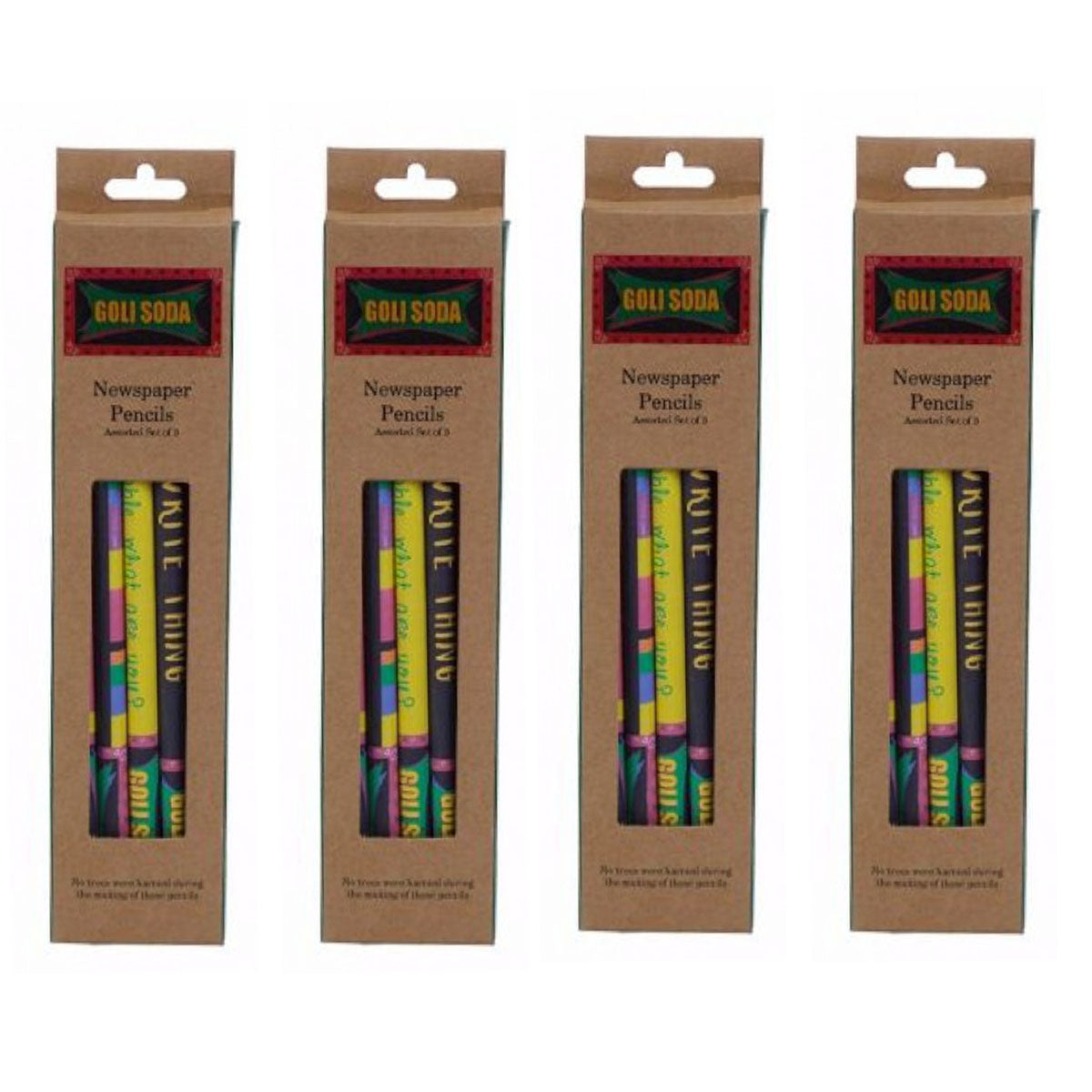 Goli Soda Upcycled Multicolor Newspaper Pencils (Pack of 20)