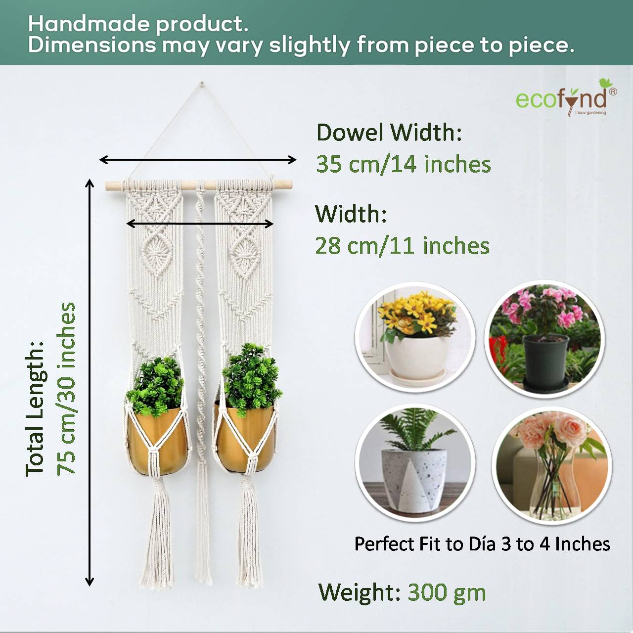 ecofynd Macrame Two Plant Hanger
