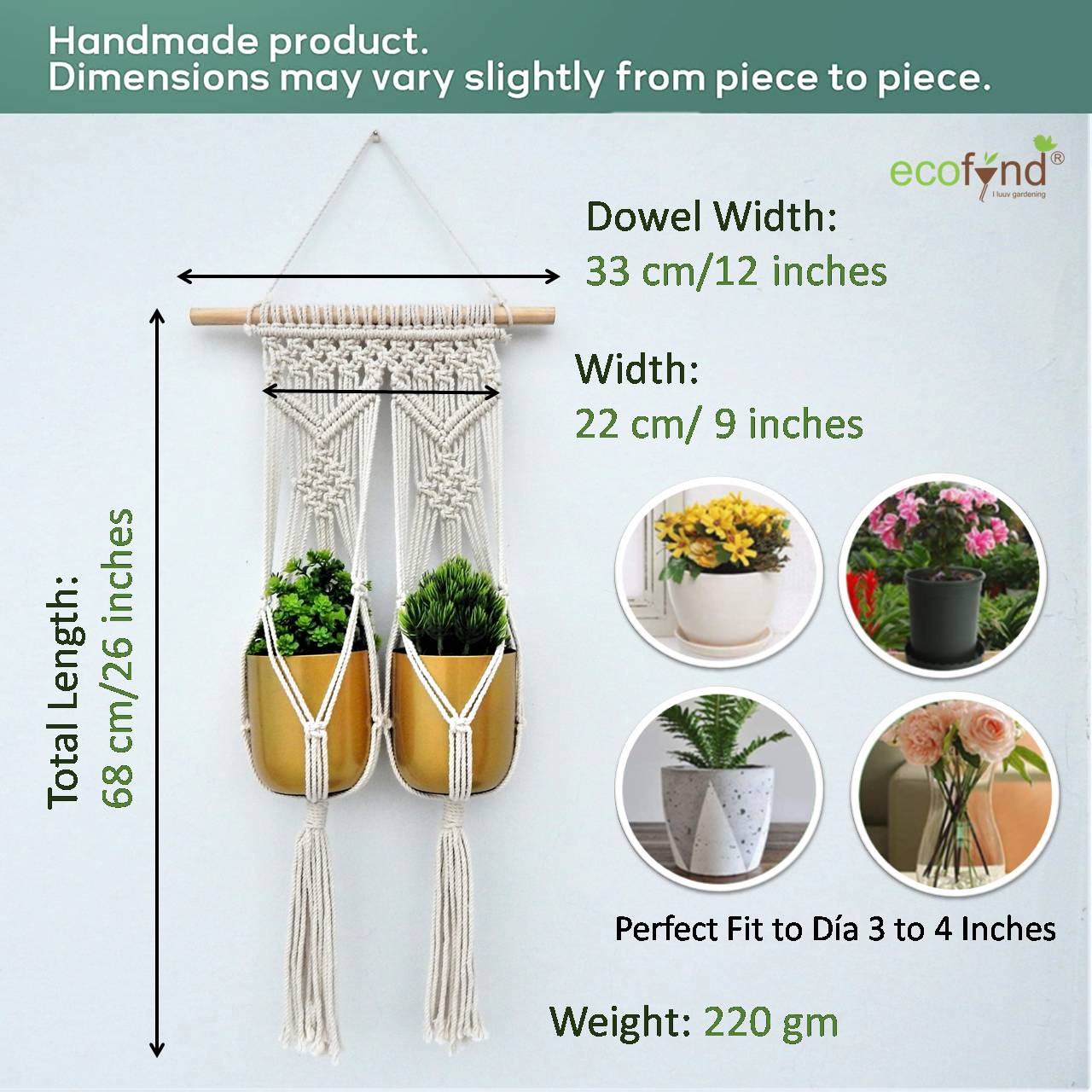 ecofynd Macrame Two Plant Hanger
