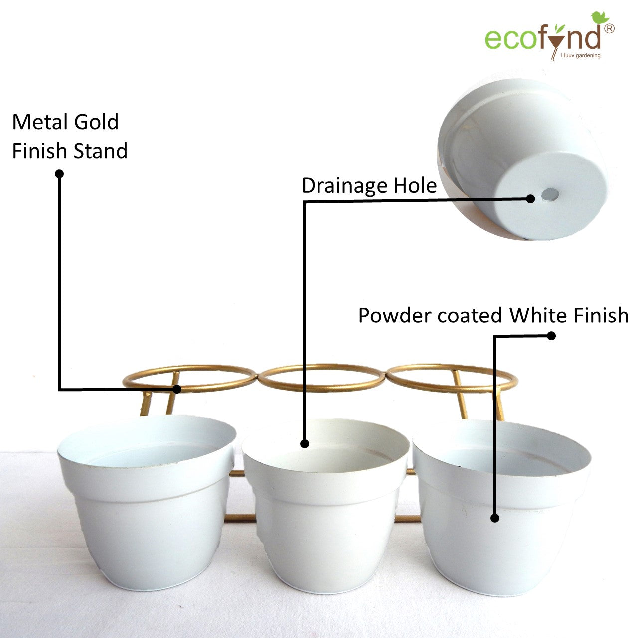 ecofynd White Modern Style Planter Set
