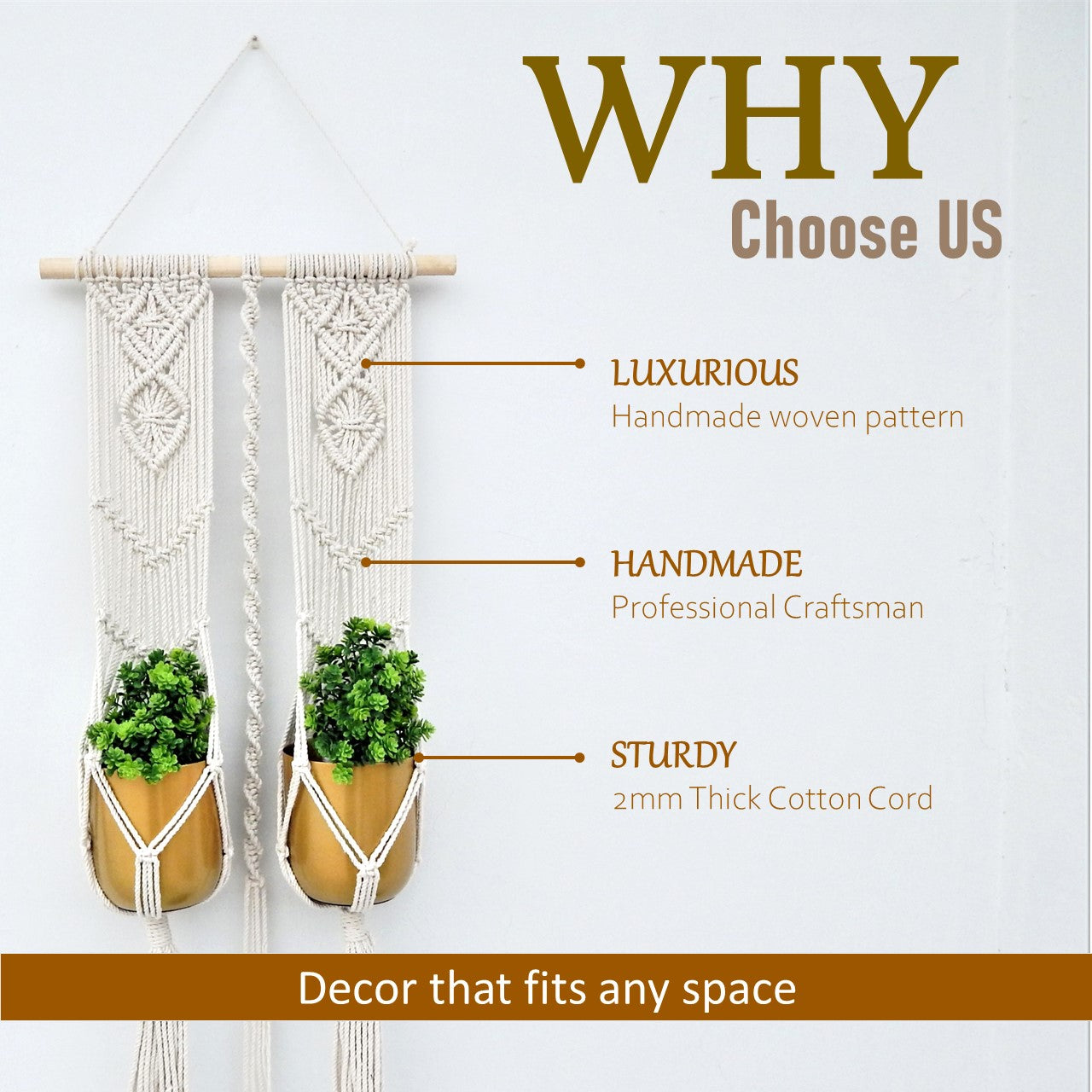 ecofynd Macrame Two Plant Hanger