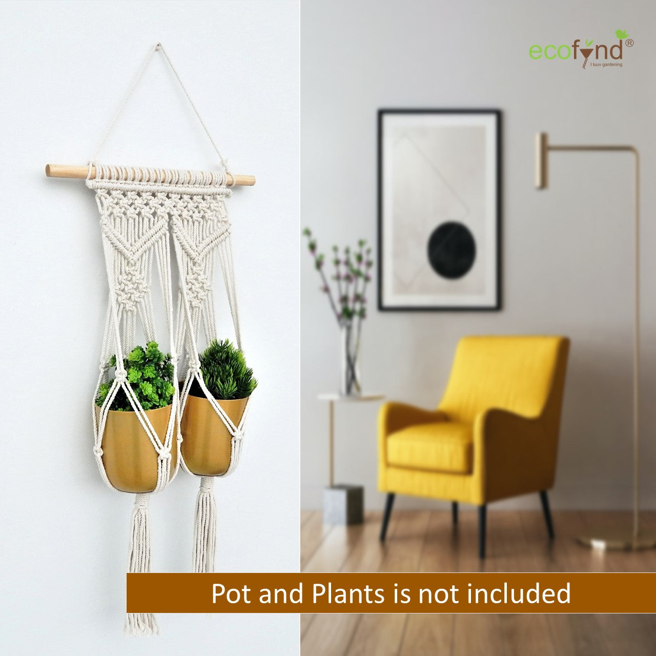 ecofynd Macrame Two Plant Hanger