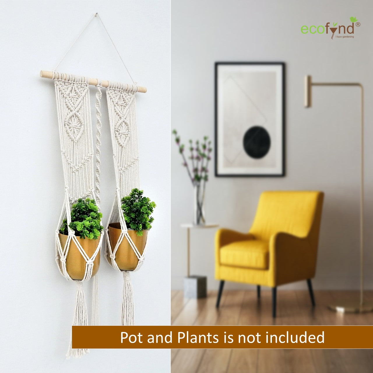 ecofynd Macrame Two Plant Hanger