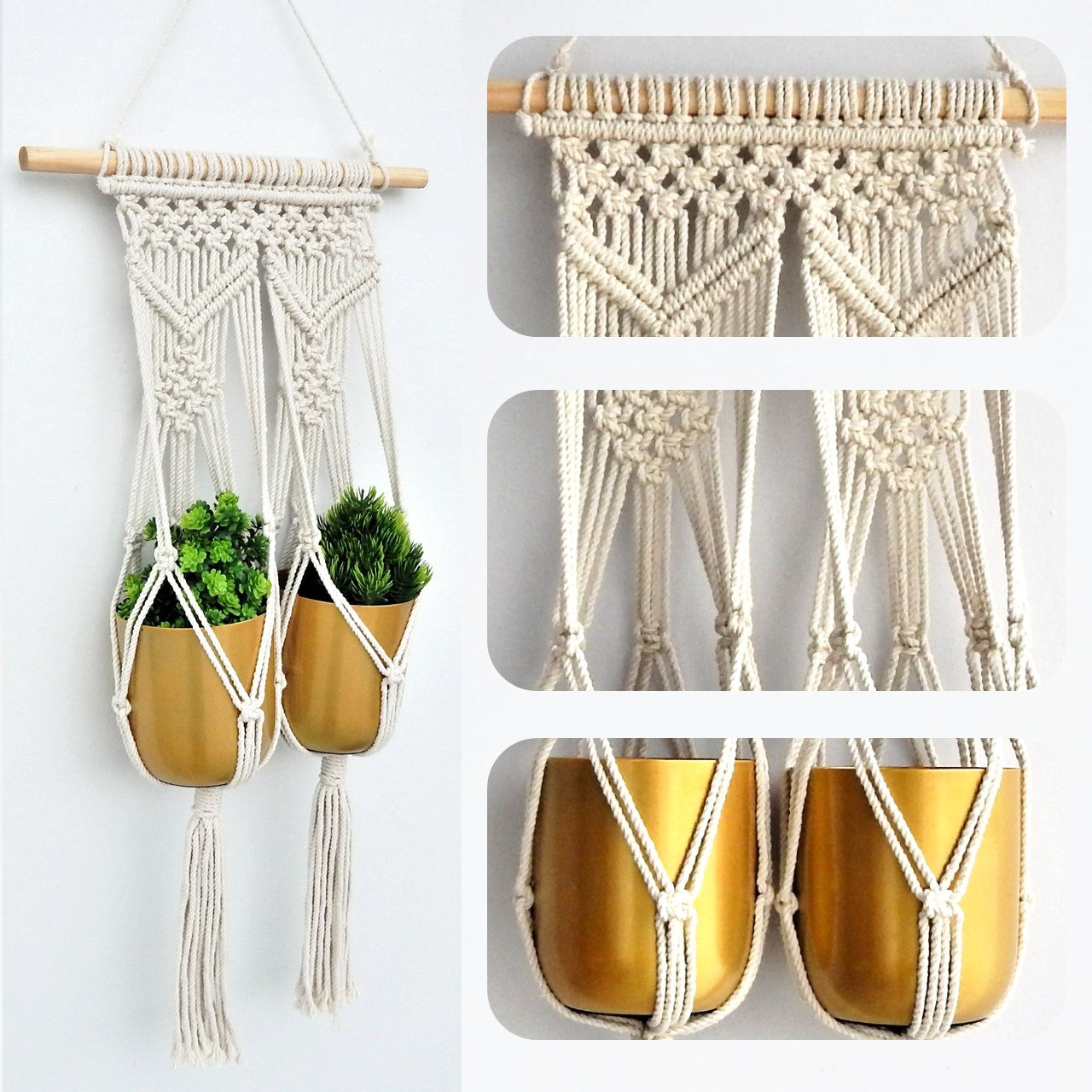 ecofynd Macrame Two Plant Hanger
