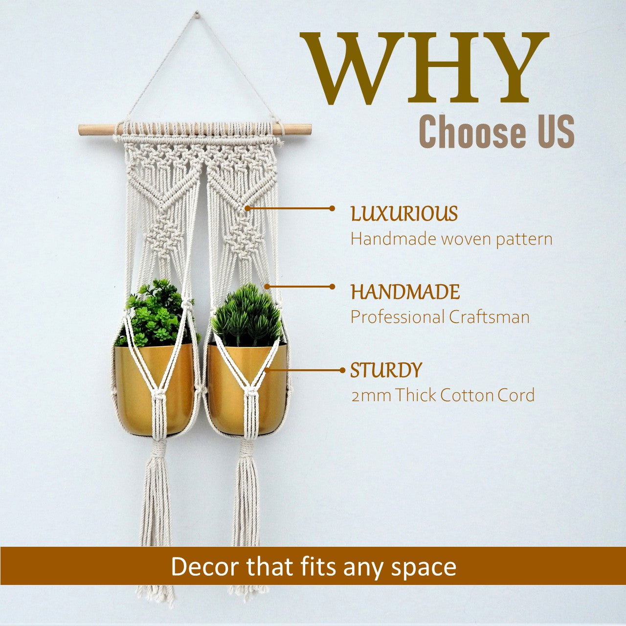 ecofynd Macrame Two Plant Hanger