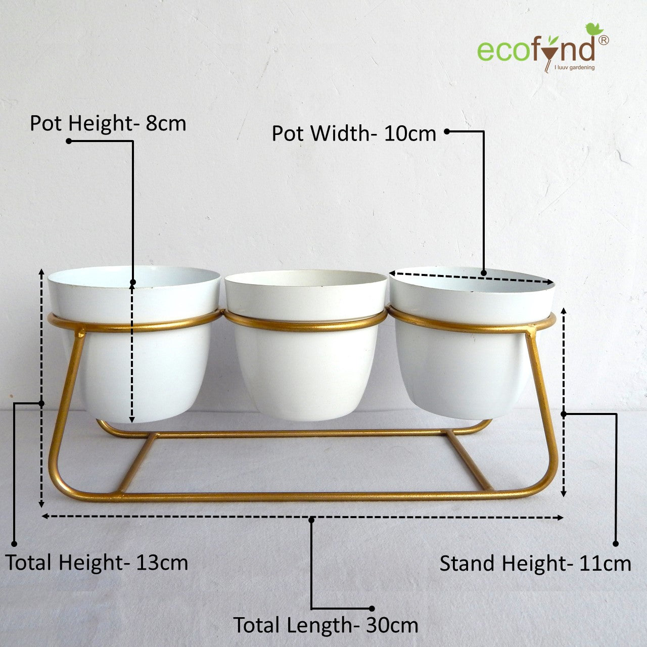 ecofynd White Modern Style Planter Set