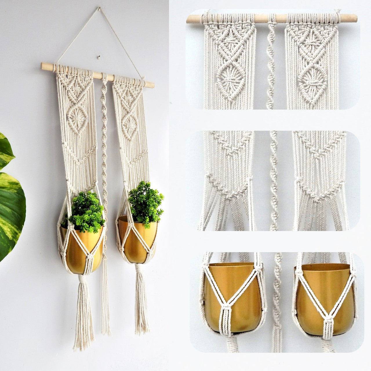 ecofynd Macrame Two Plant Hanger