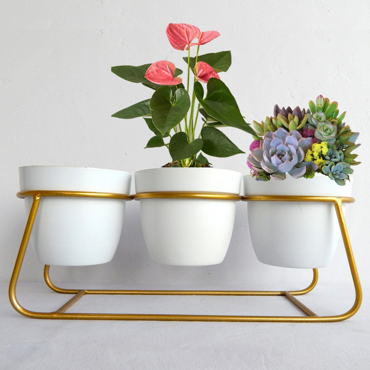 ecofynd White Modern Style Planter Set
