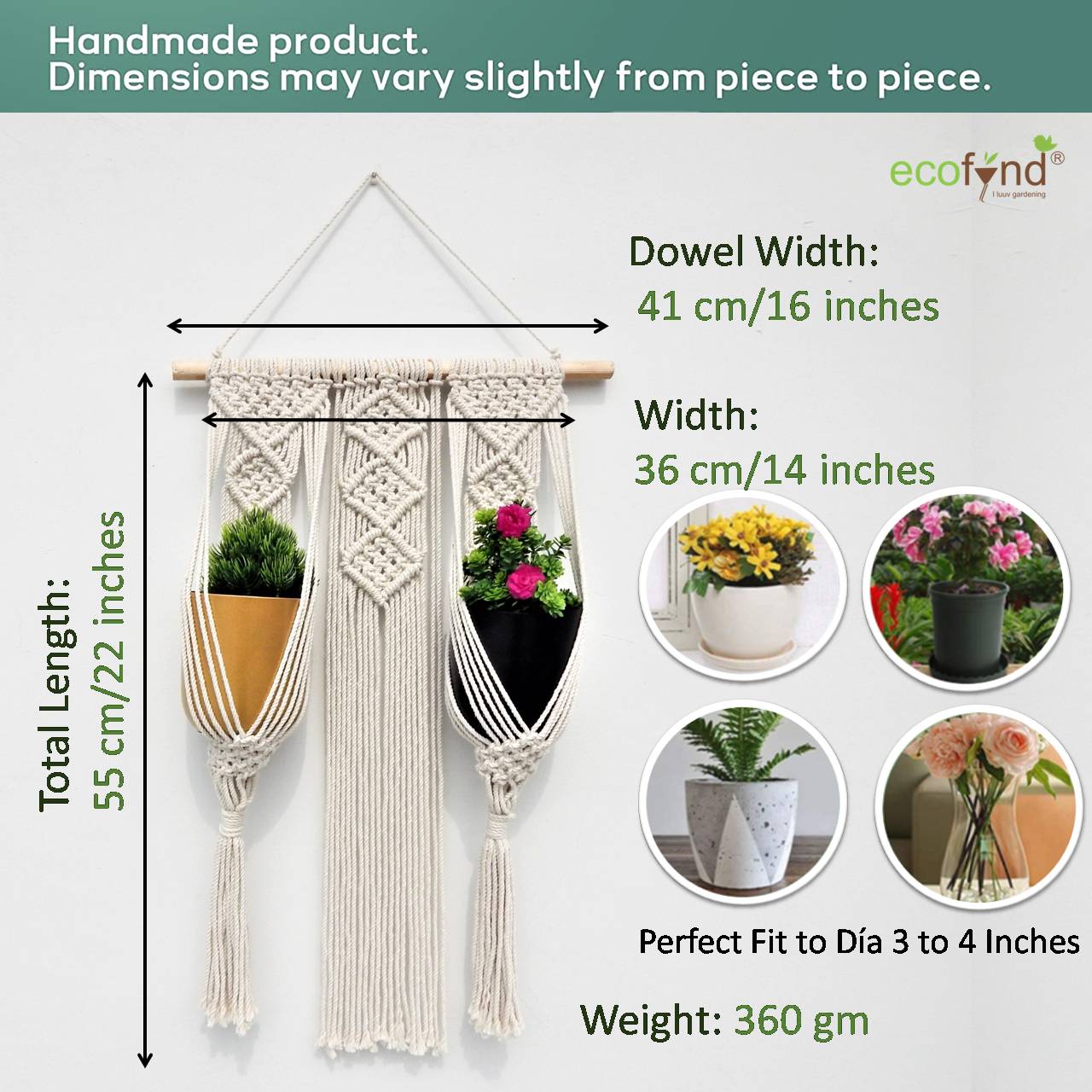 ecofynd Macrame Two Plant Hanger